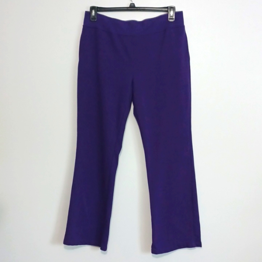 SILVERWEAR purple pull-on pants with pockets. Pull-up pants.  Size LARGE
